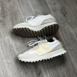 New Balance White and Light Gray Athletic Shoes